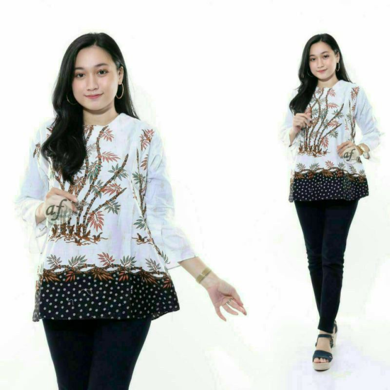 tey-17 Batik Wanita ASJ SA HRB026 Kenogo Kemeja Tosca Pendek-Model 15