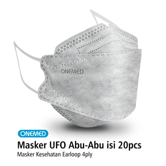 Masker UFO Abu UFO Grey Onemed KF94 Grey Masker Medis Onemed Ufo Abu