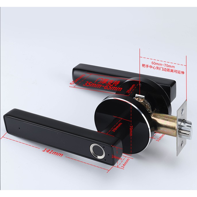 Gagang Pintu Sidik Jari | Smart Deadbolt Door Lock With Fingerprint HF02E - BLACK [LEFT] KlikVape