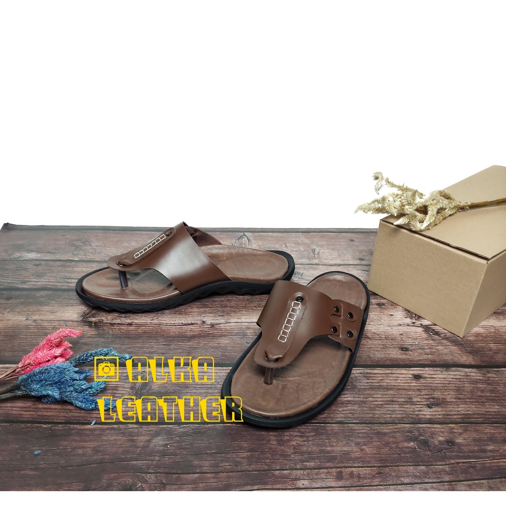 Sandal Pria Kulit Asli Sandal Sukaregang Garut