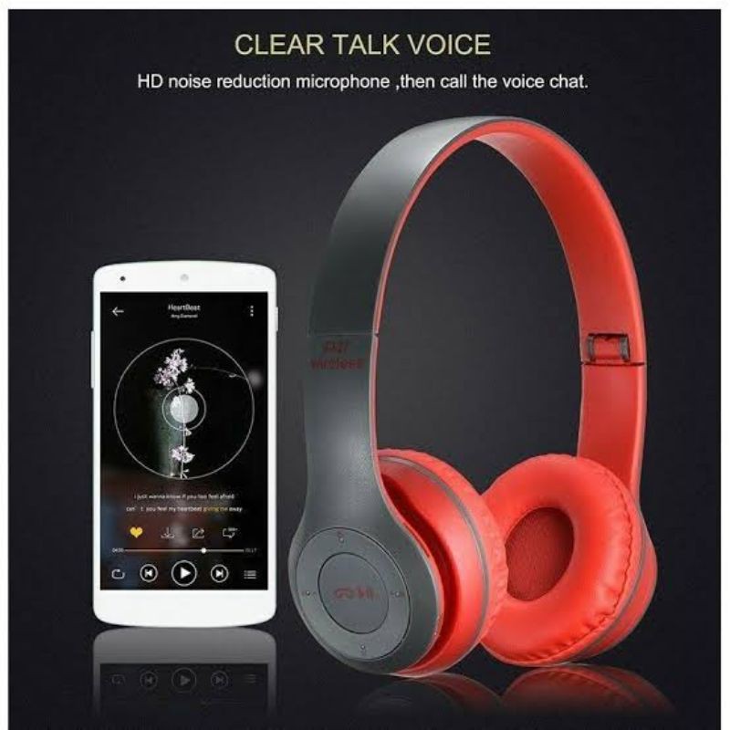 Headset wireless super mega bass/ earphone bluetooth big bass [P-47] series