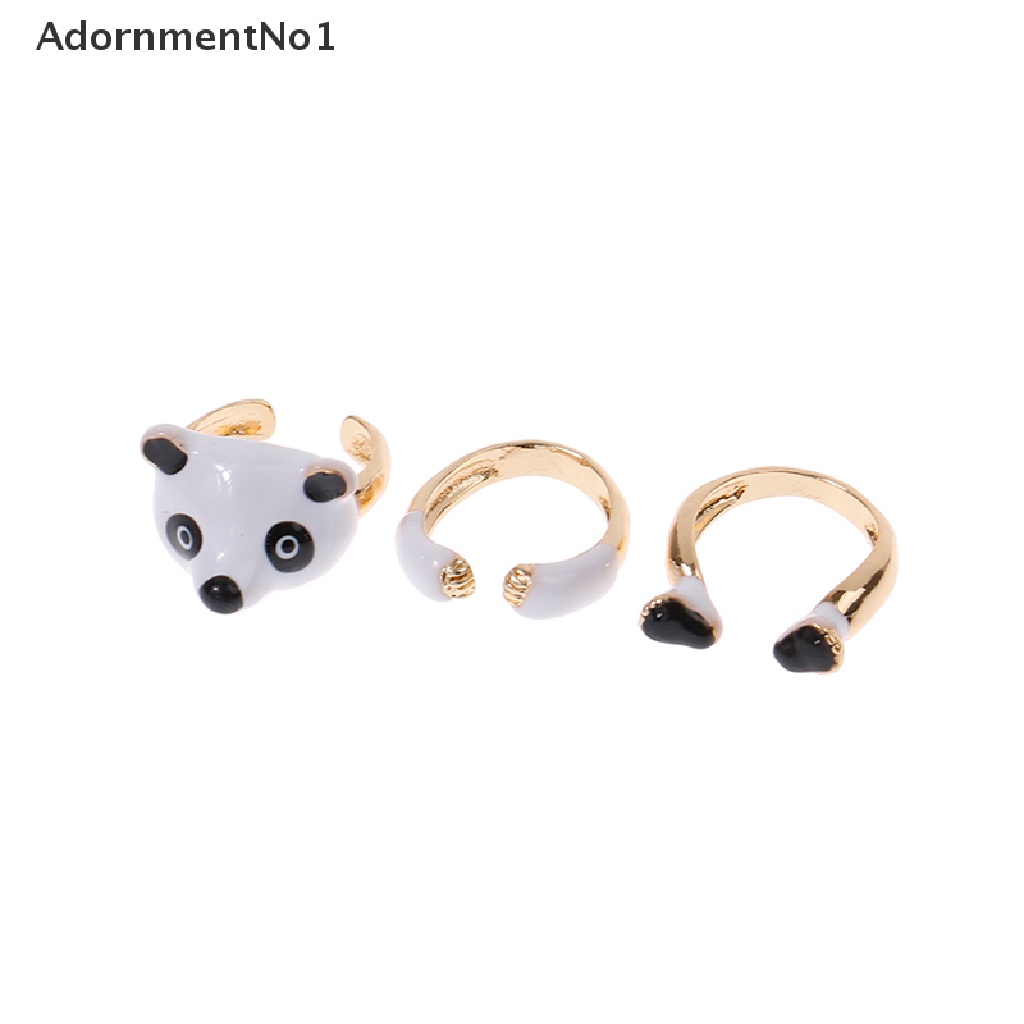 (AdornmentNo1) 3pcs / set Cincin Metal Kombinasi Desain Panda 2022 Beijing