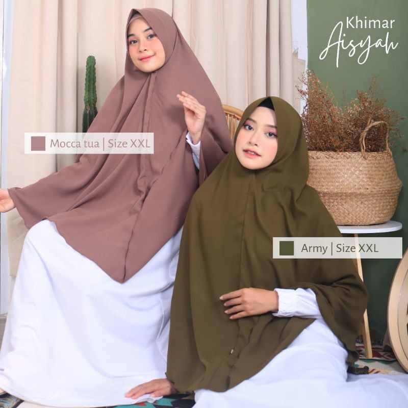 Khimar Aisyah ped antem | bahan wollycrepe size XL dan XXL | Khimar Syari | Khimar ped antem