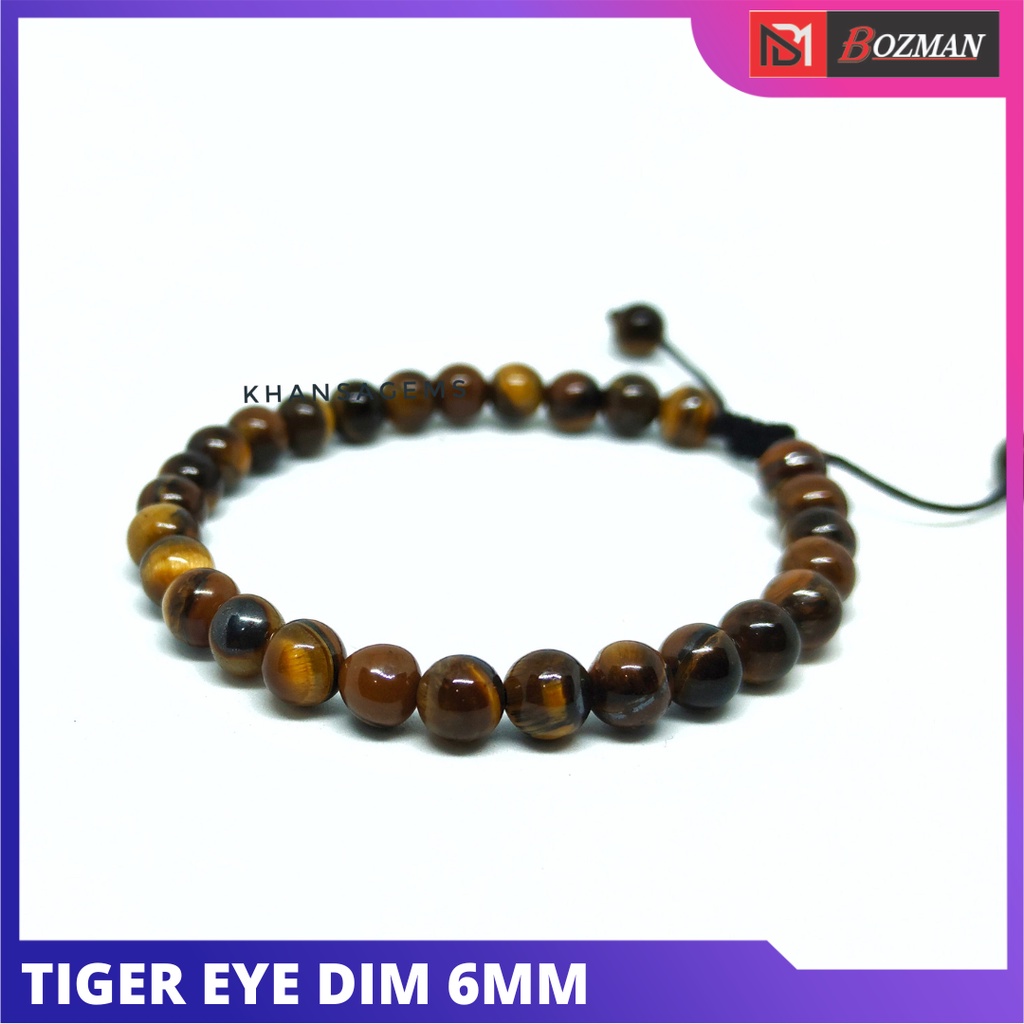 Gelang Tangan Natural Tiger Eye Atau Biduri Sepah Aneka Diameter 6mm 8mm 10mm 12mm