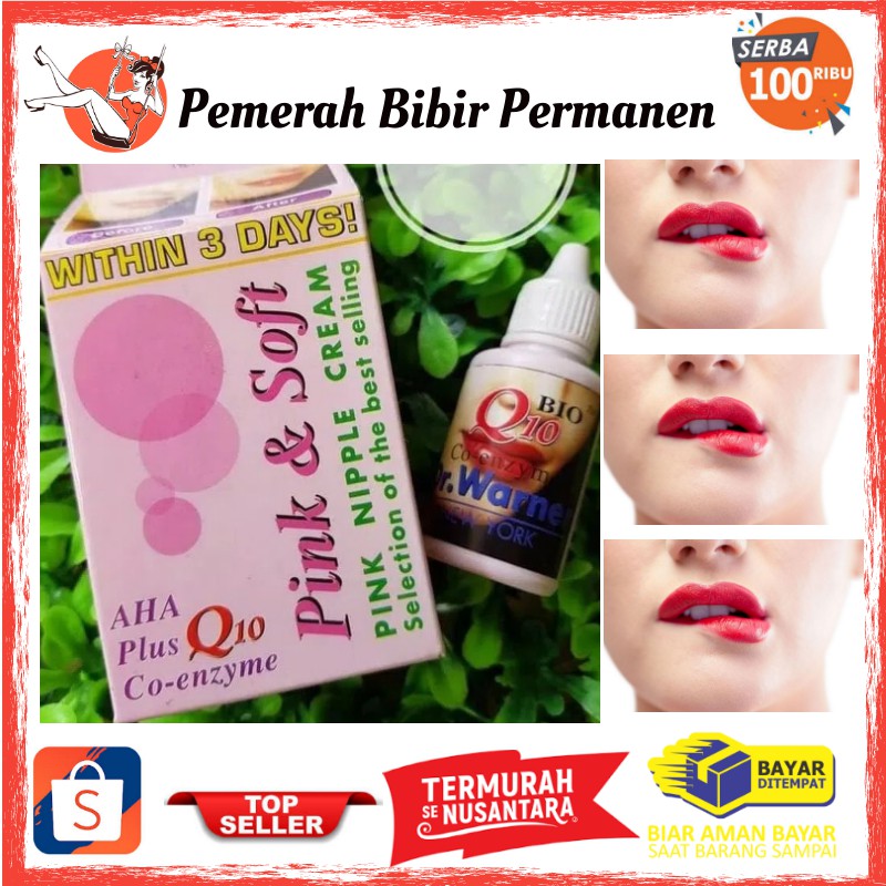 COD Obat Pemerah Bibir Permanen Cream Pink & Soft Bikin Bibir Merah Merona
