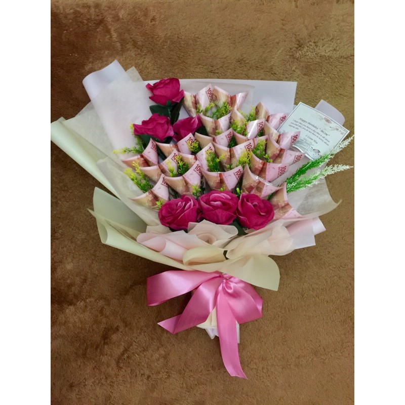Bouquet Uang ASLI / Money Bouquet / HandBouquet Money / Buket Uang ASLI
