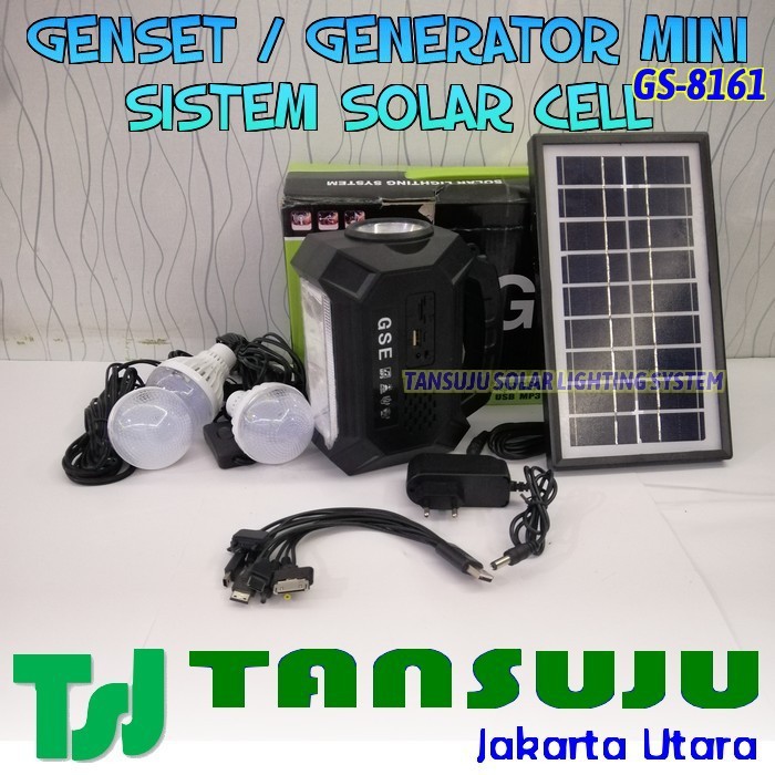 Mini Genset Generator Solar Cell Lighting System GSE GS-8161