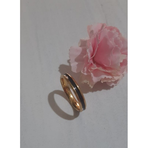 Cincin Titanium Gold Pria Wanita Anti Karat/Terlaris