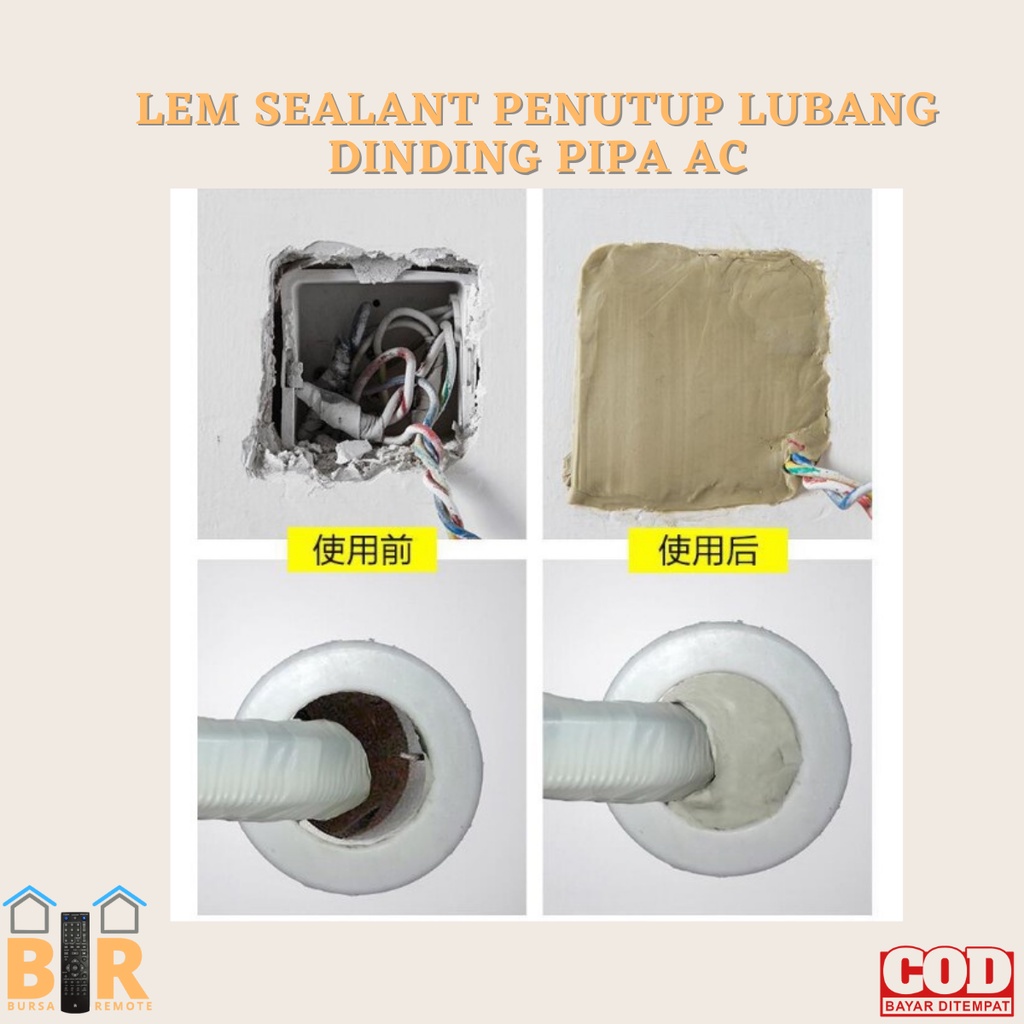 Lem Sealent Penutup Lubang AC - Semen Lem Perbaikan Lubang Dinding Ac Rumah Tangga