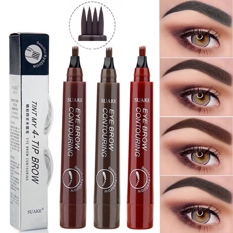 ORIGINAL SUAKE TINT MY 4 TIP BROW EYEBROW CONTOURING | PENSIL ALIS TAHAN LAMA DAN TAHAN AIR IMPORT