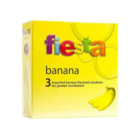 FIESTA KONDOM BANANA BOX 3 PCS (PRIVASI AMAN)