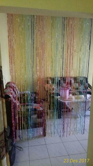 Tirai Benang Gliter Pelangi