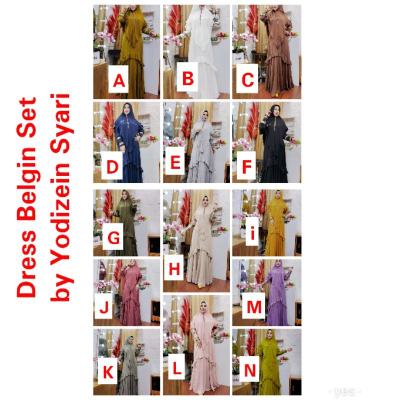 DRESS BELGIN PREMIUM SET , BY Yodizein Syari