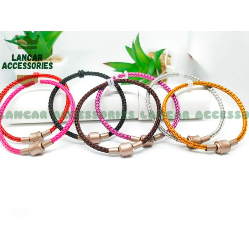 Gelang Tali Kawat Anti Air Waterproof Untuk Charm Liontin Mainan Pandora Emas