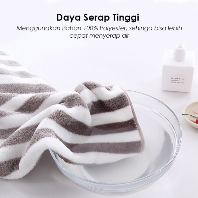 Handuk Mandi Microfiber bulu Handuk Mandi Dewasa Uk 70 x 140 Daya Serap Tinggi dan Lembut Motif BIG Zigzag Worldhome66