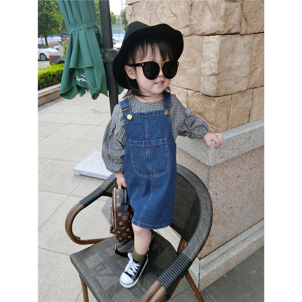 Cherry COD Overall Anak Perempuan / Jumpsuit Denim Anak Perempuan / Baju Kodok Anak Perempuan Import / Jumpsuit Anak Polos - JA04