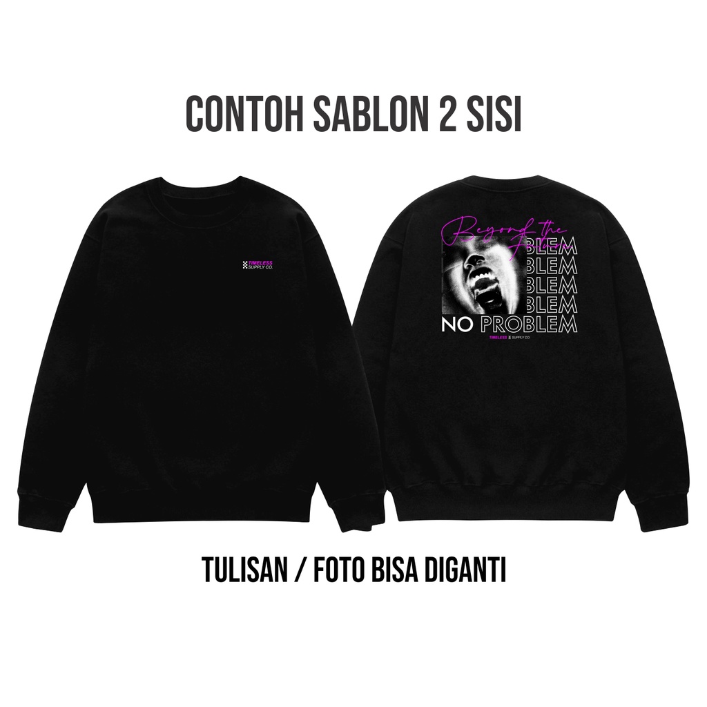 SWEATER PRIA CUSTOM SABLON SATUAN PRINT FOTO DESAIN SENDIRI CREWNECK PRIA