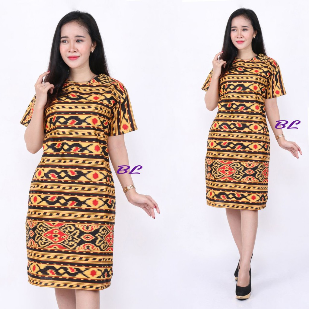 PAKAIAN BATIK WANITA JUMBO DRESS  XXXXL / 4L LENGAN PENDEK MOTIF BUNGA CANTIK PUTIH MODEL BARU-08