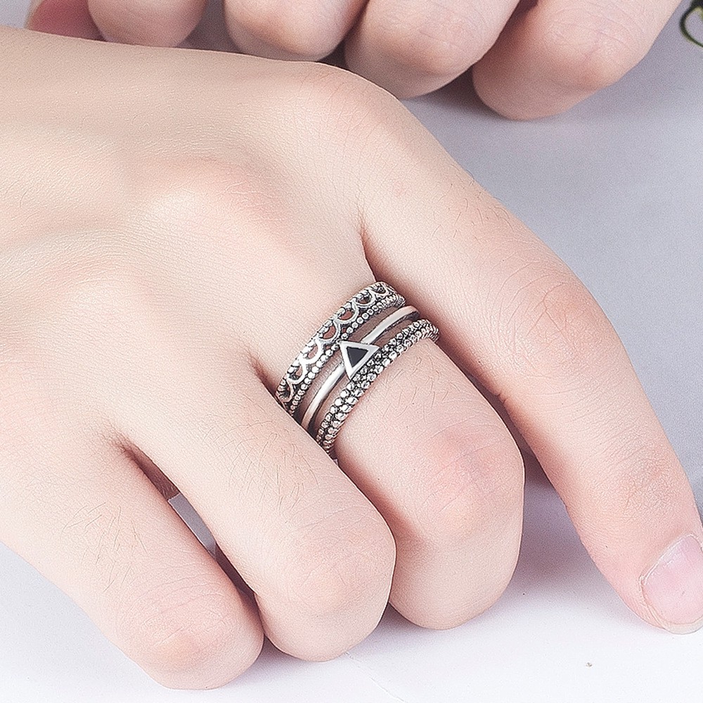Cincin Bahan Sterling Silver 925 13 Gaya Retro Untuk Wanita