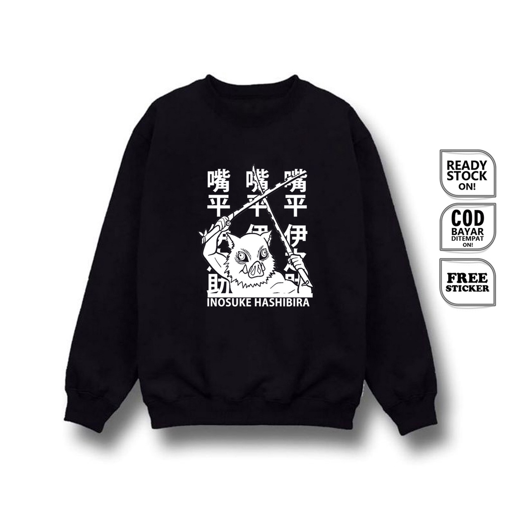 SWEATER ANIME MANGA INOSUKE HASHIBIRA DEMON SLAYER KIMETSU NO YAIBA WIBU OTAKU  BAJU JEPANG COSPLAY JAPAN CULTURE NEZUKO KAMADO TANJIRO KOKUSHIBO ZENITSU AGATSUMA AOI KANZAKI DOMA SIGN CLOTH