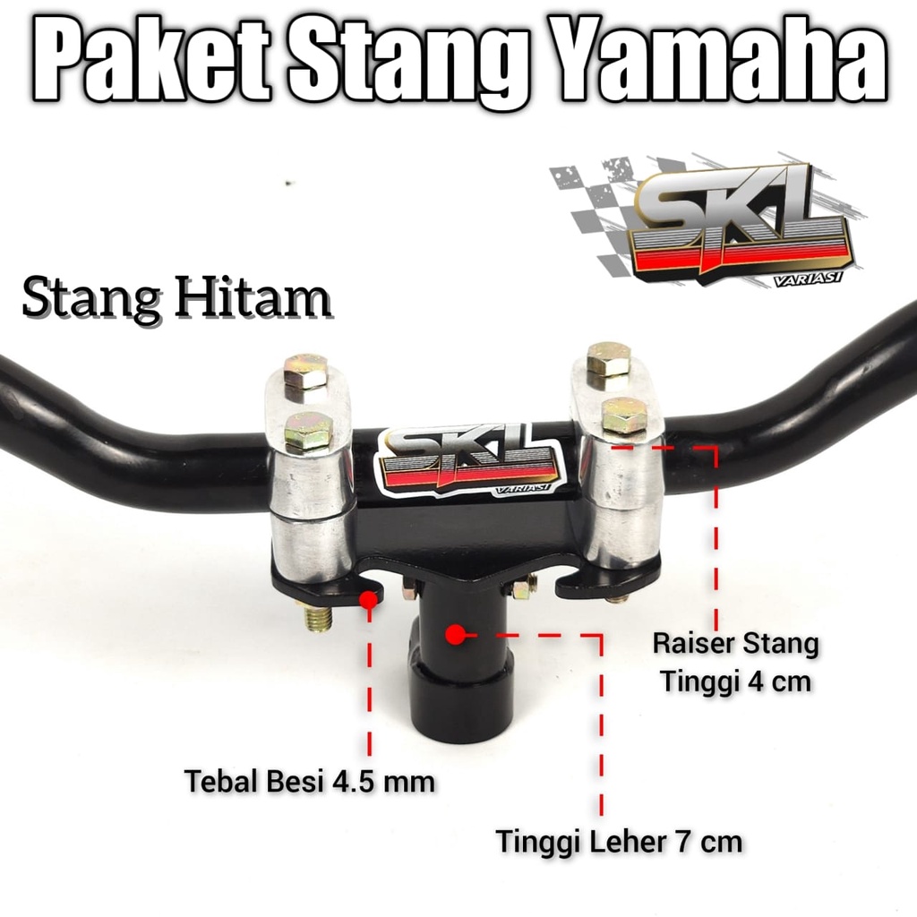 Paket Stang Rzr Plus Dudukan Stang Racing Road Race Universal Motor Honda Yamaha Suzuki Satu Sett