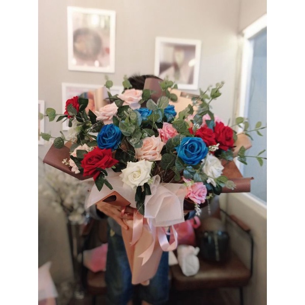 buket bunga palsu/artificial buket/congrats/bunga palsu