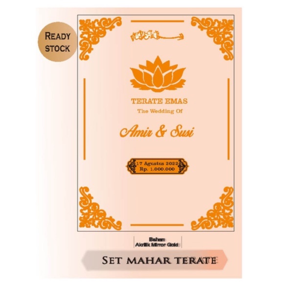 set mahar akrilik mirror gold terate