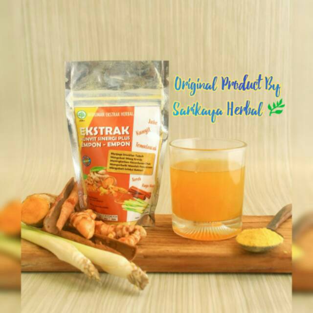 

MINUMAN HERBAL EKSTRAK KUNYIT SINERGI PLUS 5IN1 EMPON-EMPON UNTUK BOOSTER IMUNITAS 250GR