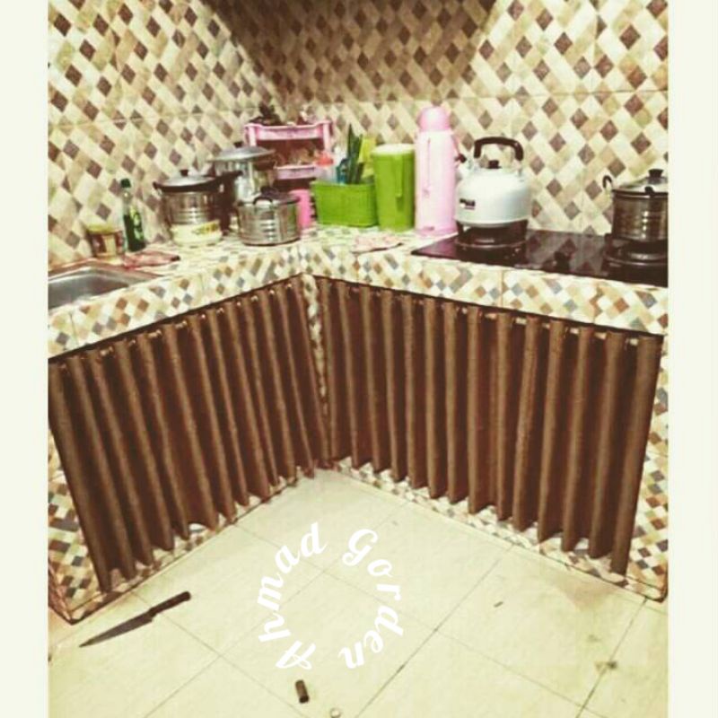 Gorden Kolong Dapur/Model Semokring/Gorden Poni//Korden Kolong Dapur Minimalis Bahan Blackout