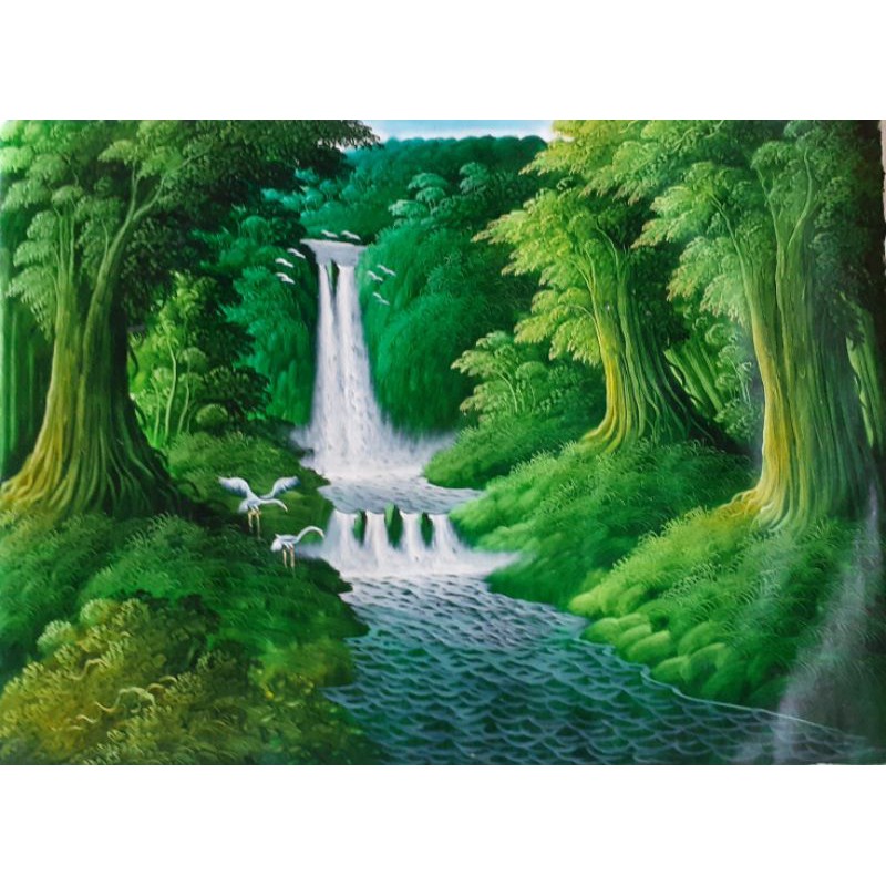 Lukisan Air Terjun Feng Shui Pembawa Keberuntungan Kemakmuran Ke Bisnis Anda 80x60 K Shopee Indonesia