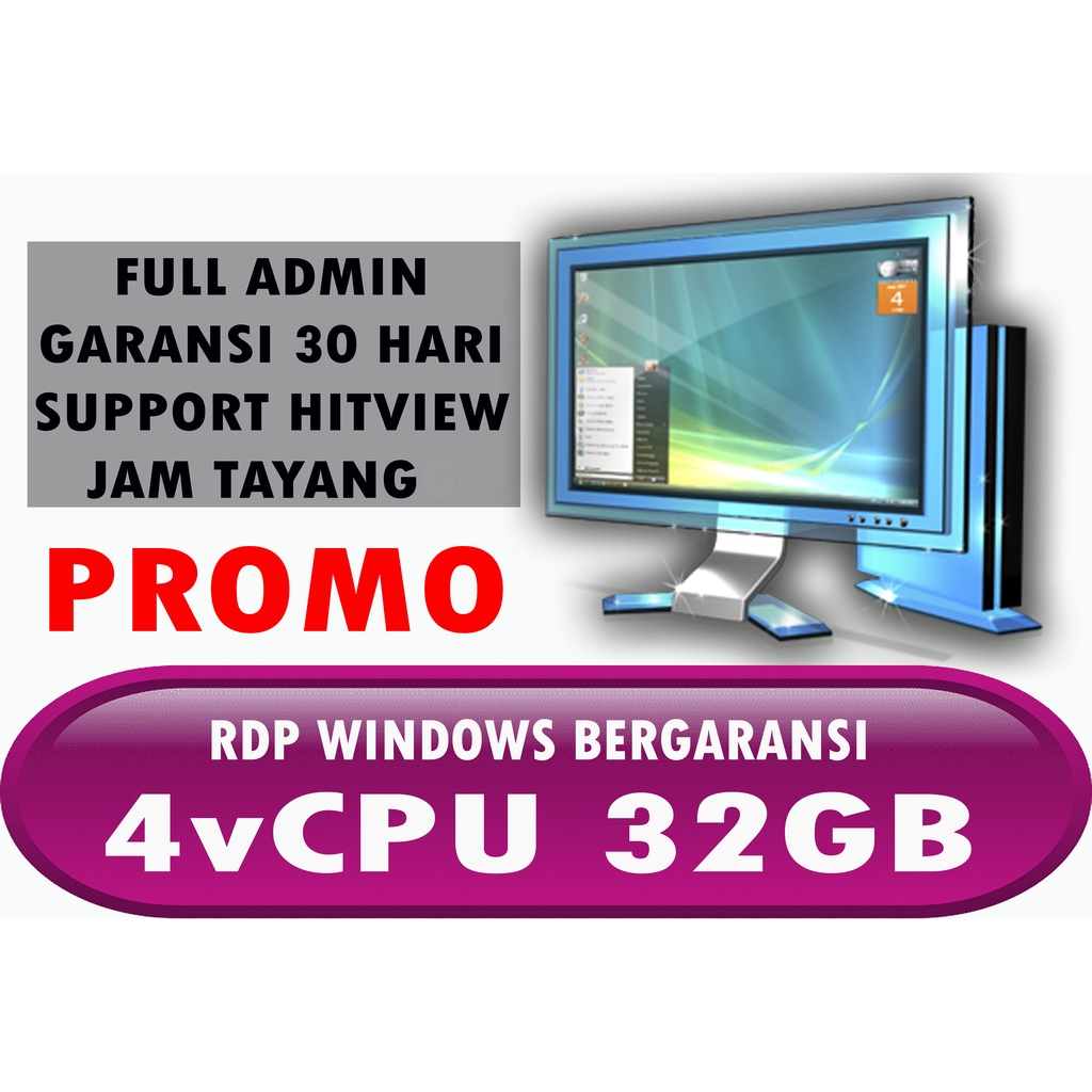 Promo RDP murah | 4 RAM 32 |  Full Admin