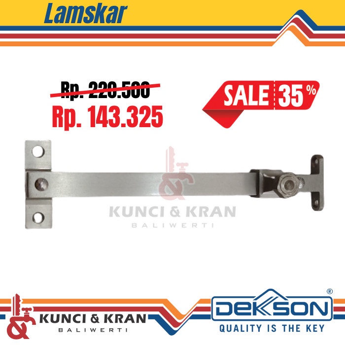 Lamskar Dekson / Dekkson RMS DKS 001 BR SN / Penahan Jendela kayu