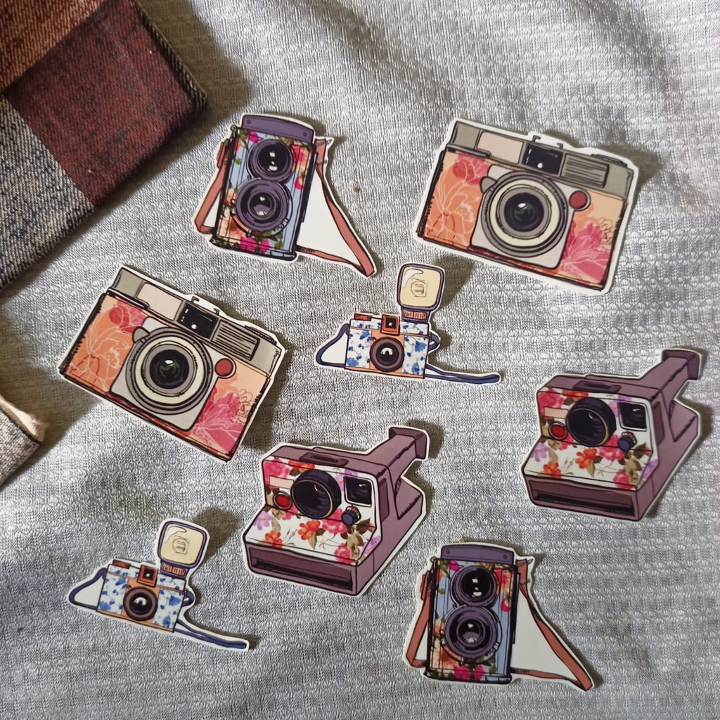 

Camera Vintage Waterproof sticker Sticker Aesthetic Sticker Journal Stiker Jurnal Alat Tulis Camera