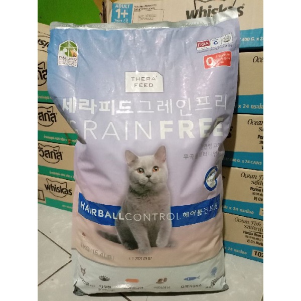 Makanan Kucing THERAFEED grainfree Hairballcontrol 2kg Cat Food