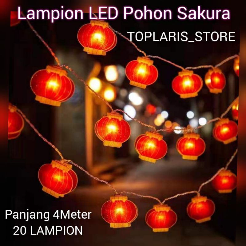 Lampion Lampu sakura Led Kedip 20 Lampion