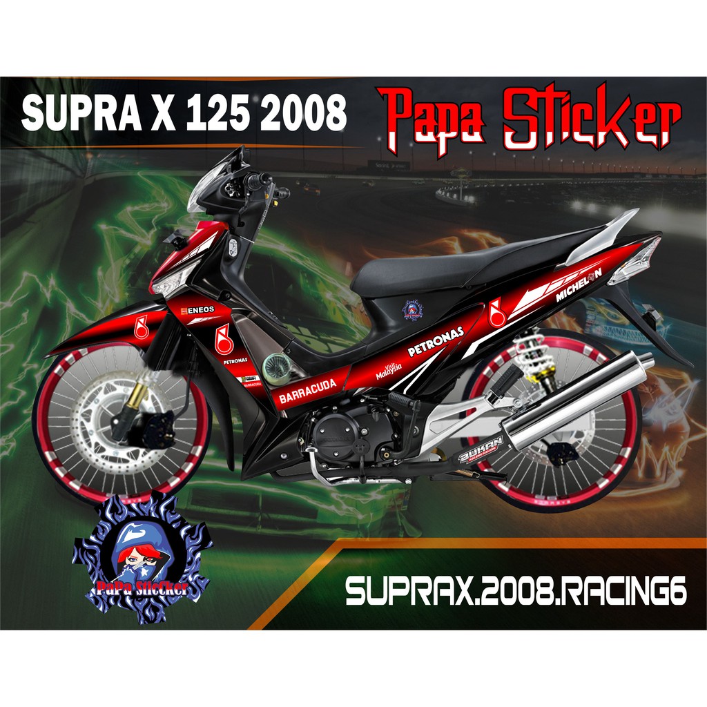 STRIPING VARIASI SUPRA X 125 PETRONAS  - STIKER SUPRA X 125 STICKER SUPRA X 2008 RACING 06