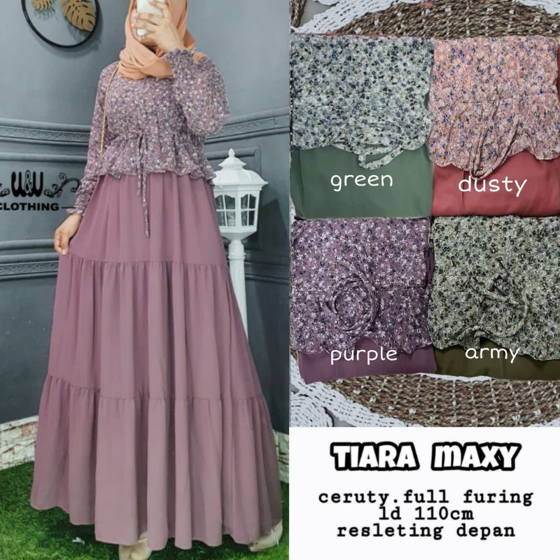 TIARA MAXY DRESS busui bahan ceruty full furing
