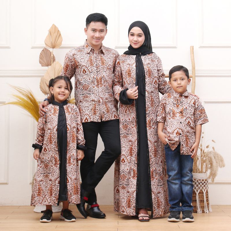 MAHKOTA HITAM COUPLE KELUARGA BATIK / SARIMBIT BATIK / COUPLE BATIK MODERN / COUPLE BAJU KONDANGAN /