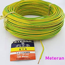 Kabel Eterna NYA 1X1.5mm Merah / Biru / Hitam / Kuning Hijau Meteran/ Eceran