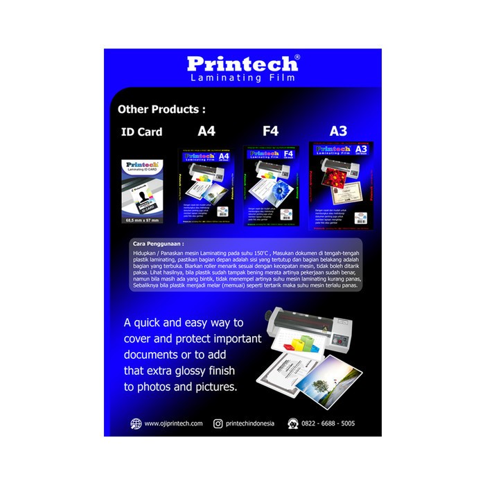 

PRINTECH Laminating Film Pouch / Plastik Laminating A4 - 06002