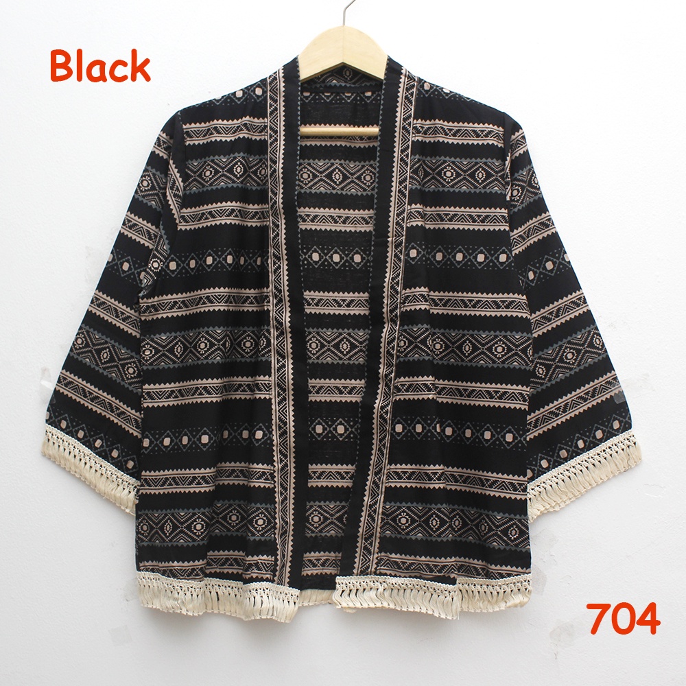 𝑱𝒂𝒌𝒂𝒓𝒕𝒂𝑭𝒂𝒔𝒉𝒊𝒐𝒏 cardigan outer batik tribal katun adem rumbai sisir keliling bohemian etnik boho style