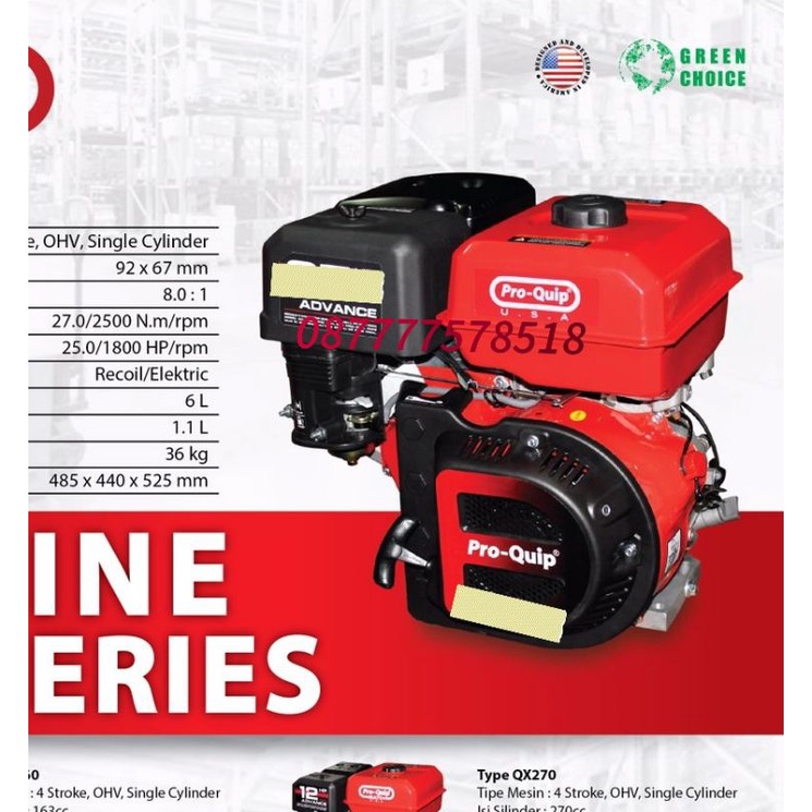 Mesin Engine Pro Quip QX 200   Gasoline Engine Pro Quip QX 200