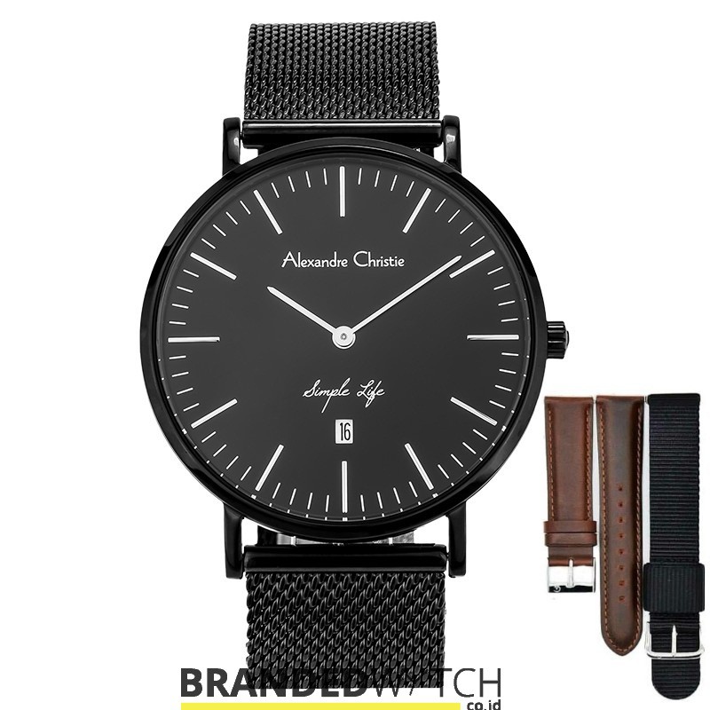 Jam Tangan Pria Alexandre Christie 8566 MD Black / Alexandre Christie 8566 / Jam AC 8566 LARIS