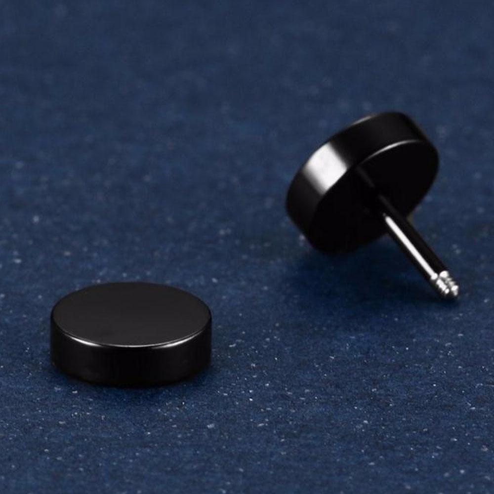 Nanas 1pasang Anting Hitam Bentuk Bulat Stainless Steel Cheater Plug