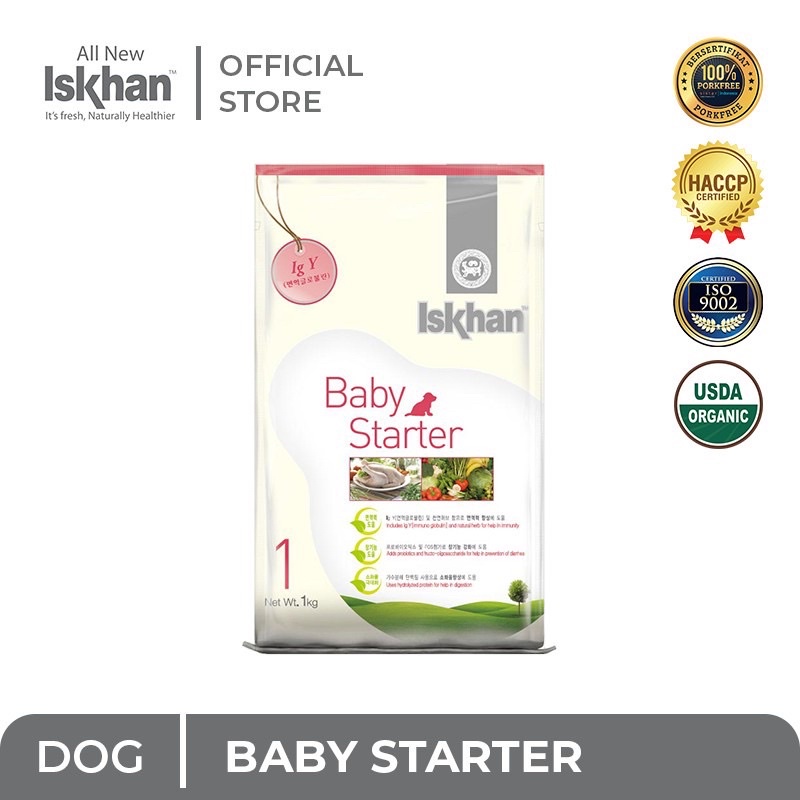 Iskhan Dog Baby Starter 1kg Freshpack Makanan Anak Anjing