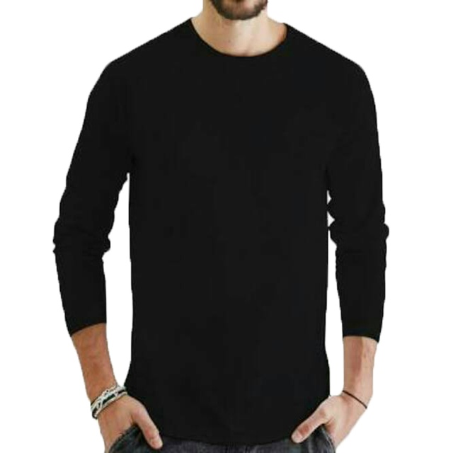 Download Kaos Polos Pria Katun Combed 30s Lengan Panjang Longsleeve Warna Hitam Black Shopee Indonesia