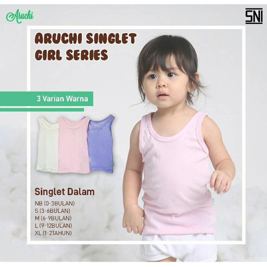 Singlet Aruchi Warna Boy &amp; Girl /3pcs (singlet dalam)