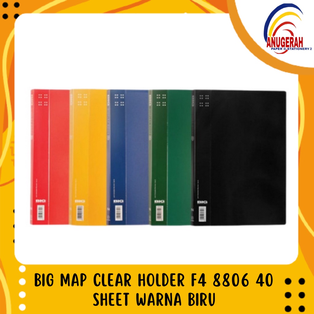 

BIG MAP CLEAR HOLDER F4 8806 40 SHEET WARNA BIRU (PCS)