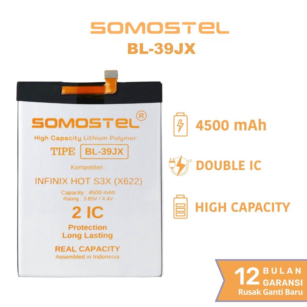 Somostel - BL-39JX Infinix Hot S3X X622 Batre Batrai Baterai