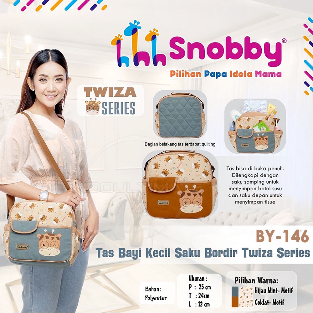 Tas Bayi Motif Bordir SNOBBY (Small) BY-146 Tas Popok Bayi TWIZA SERIES Tas Perlengkapan Bayi Tas Diaper Bayi Diaper Bag Mommy Bag Tas Botol Susu Bayi Tas Popok Bayi
